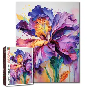Tucocoo Elegant Iris Flower 1000 Pieces Jigsaw Puzzle for Adult Family Game Stress Relief Brain Challenge Relaxing Wall Art Gift 27.5x20inch 70x50cm