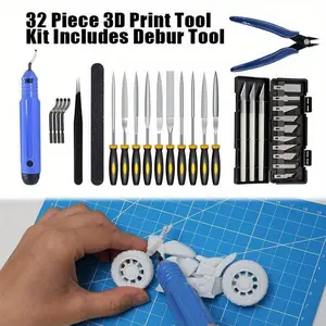 32 Pcs 3D Print Tool Kit Includes Debur Tool, Cleaning, Finishing and Printing Tool,3D Print Accessories for Cleaning, Finishing and Printing 3D Prints