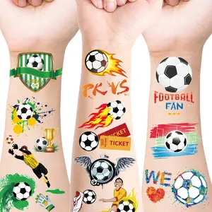 6 Sheets/12 Sheets Football Tattoos Soccer Ball Sports Temporary Tattoos,Soccer Merchandise,Temporary Tattoo Stickers for Soccer Fans,for Soccer Parties,Group Events,Soccer Face Stickers,Gifts Bag Fillers,Soccer Theme Birthday Party Decorations,Gifts