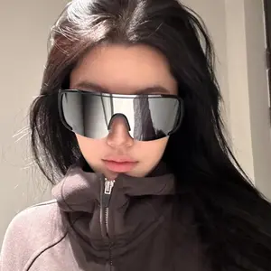 Riding sunglasses, windproof glasses, suitable for both men and women, retro reflective film lenses, cycling sports glasses