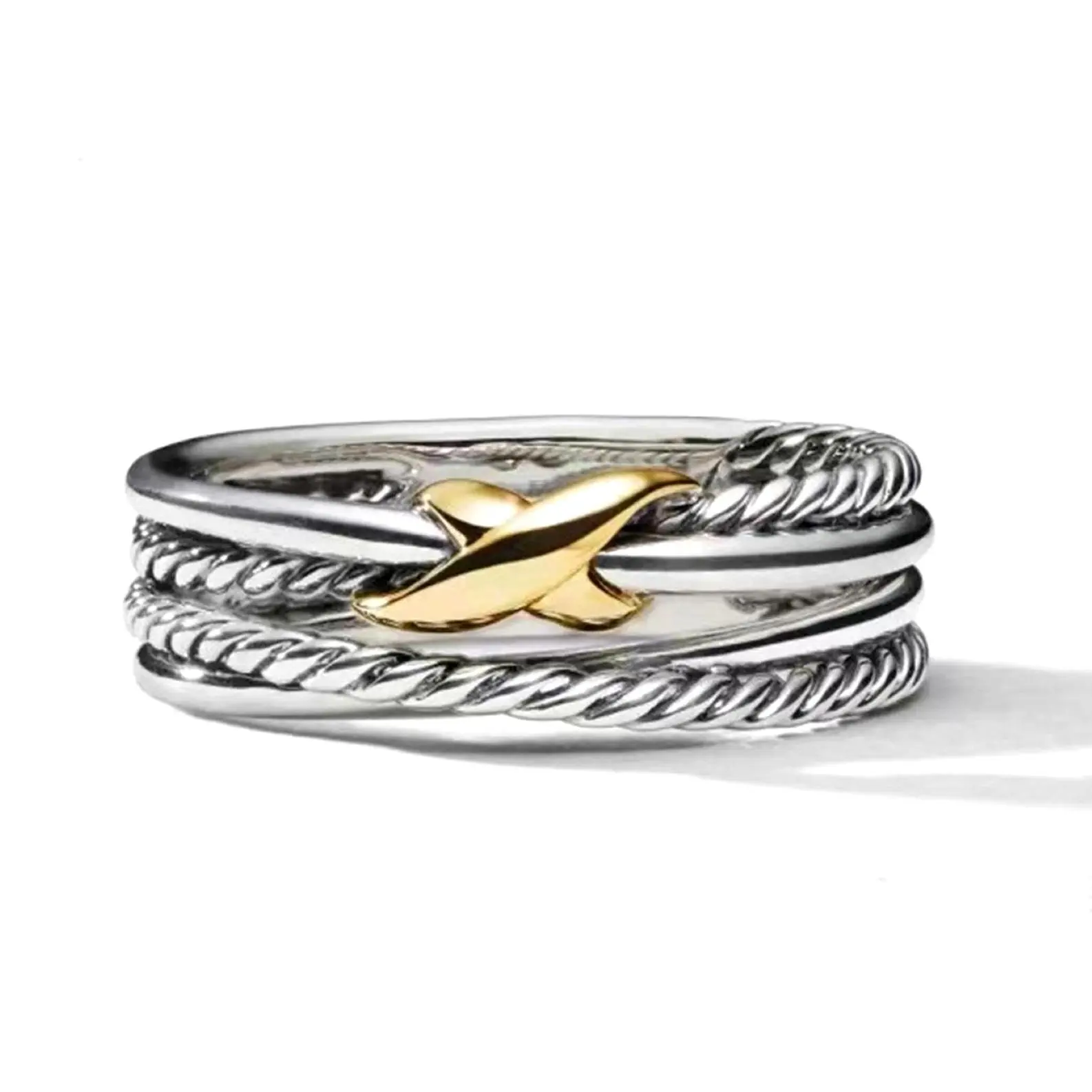 Criss Cross Detail Layered Ring, Trendy and Unique Jewelry for Women, Perfect for Casual or Formal Looks, Ideal for Daily Wear and Parties
