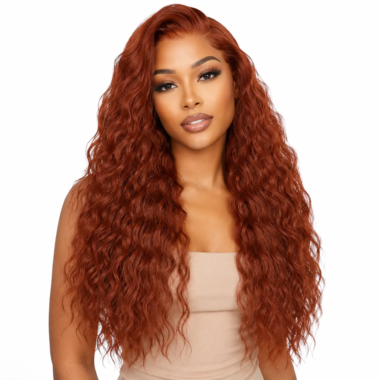 26inch Deep Wave Synthetic Hair Wig 13x6 HD Lace Frontal, Premium 13x6 HD Lace Deep Wave Synthetic Hair Wig, 200% Density, Natural Hairline