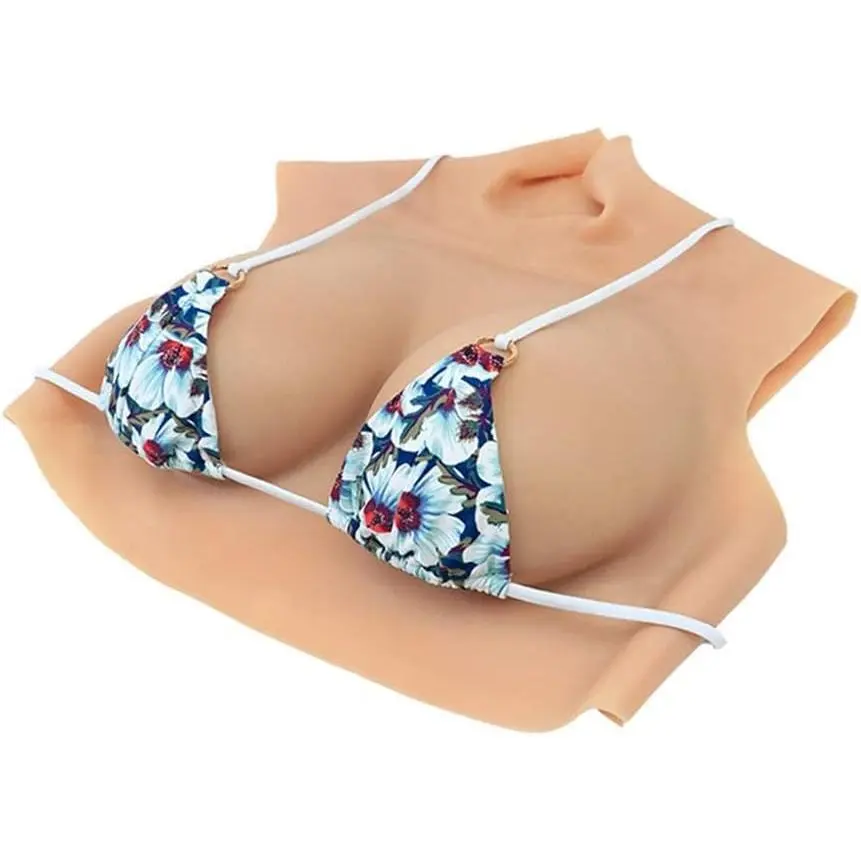 Crossdresser Silicone Breast Forms Breastplate Fake Boobs for Drag Queen/Trans Lightweight B-I Cup Boobs Cotton Filled