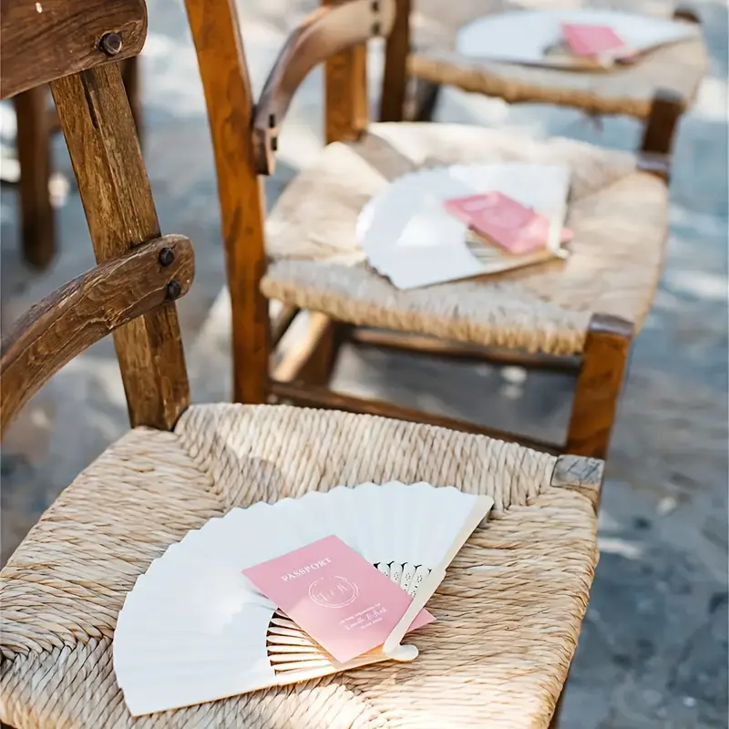 Elegant Handheld Folding Fan with Personalized Organza Bag, Wedding Gift, Ballroom Decoration, Home Decor, Bamboo Craft, Wedding Favor, Wedding Hand Fans