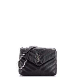 Pre-owned Yves Saint Laurent Leather Shoulder Bags Saint Laurent Loulou Shoulder Bag Matelasse Chevron Small by Rebag