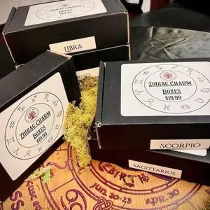 Zodiac Charm Boxes - A Cosmic Mystery Awaits! Unlock the Magic of the Stars with Black Boxes Featuring Zodiac Signs and Prices