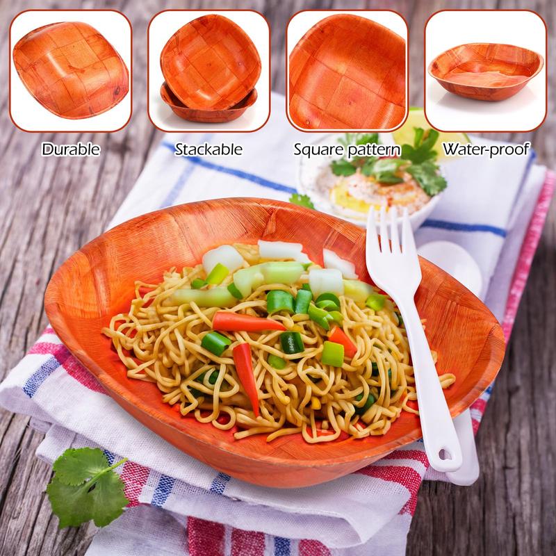 12 Pieces Wooden Salad Bowl, Decorative Salad Bowl 6, 8 and 10 Inch, Wooden Bowls 4 of Each Size, Durable Hardwood Salad Bowl Set For Kitchen And Family Gathering