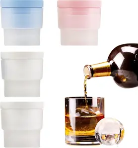 3PCS Ice Cube Moulds Ice Ball Maker Reusable Silicone Round Ice Cube Trays for Whiskey Cocktail Drink