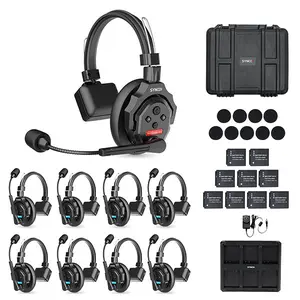 SYNCO XTalk X9 Full Duplex AEC Wireless Intercom Headset System Support 2.4GHz 9-Person Team Communication,350M/1148FT Real-time Monitoring,24-Hour Battery Life