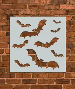 Halloween Bats Set Stencil