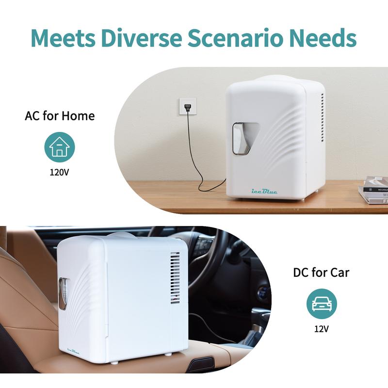 Mini Fridge 4L/6 Can Portable Cooler & Warmer for Skincare, Car, Home