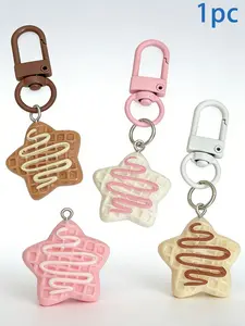 Cute Cartoon Star Cookie Keychain, Realistic Texture, Fade-Resistant, Perfect for Sweet, Soft and Adorable Design