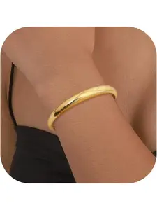 Gold Bangles for Women - Gold Plated Cuff Bangle Bracelets Wide Chunky Gold Bracelet Waterdrop Open Wrist Cuff Bracelet Stretchable Thick Gold Bangles Irregular Twisted Womens Bangles Bracelets Exquisite Bracelet