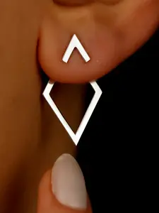 Geometric Design Plain Earrings for Women & Girls, Elegant Minimalist Earrings, Fashionable Jewelry Casual Style for All Seasons, Trendy Female Accessory