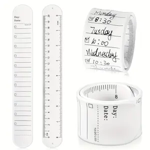 2 reusable ruler wristband memo boards-Erasable bracelets for teachers, nurses and to-do lists of daily tasks, which can be used in multiple scenes.