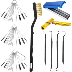 10Pcs Carburetor Cleaning Kit Professional Carb Jet & Welding Tip Cleaner with Stainless Steel Needles Brushes Hooks for Motorcycle ATV Chainsaw Welder