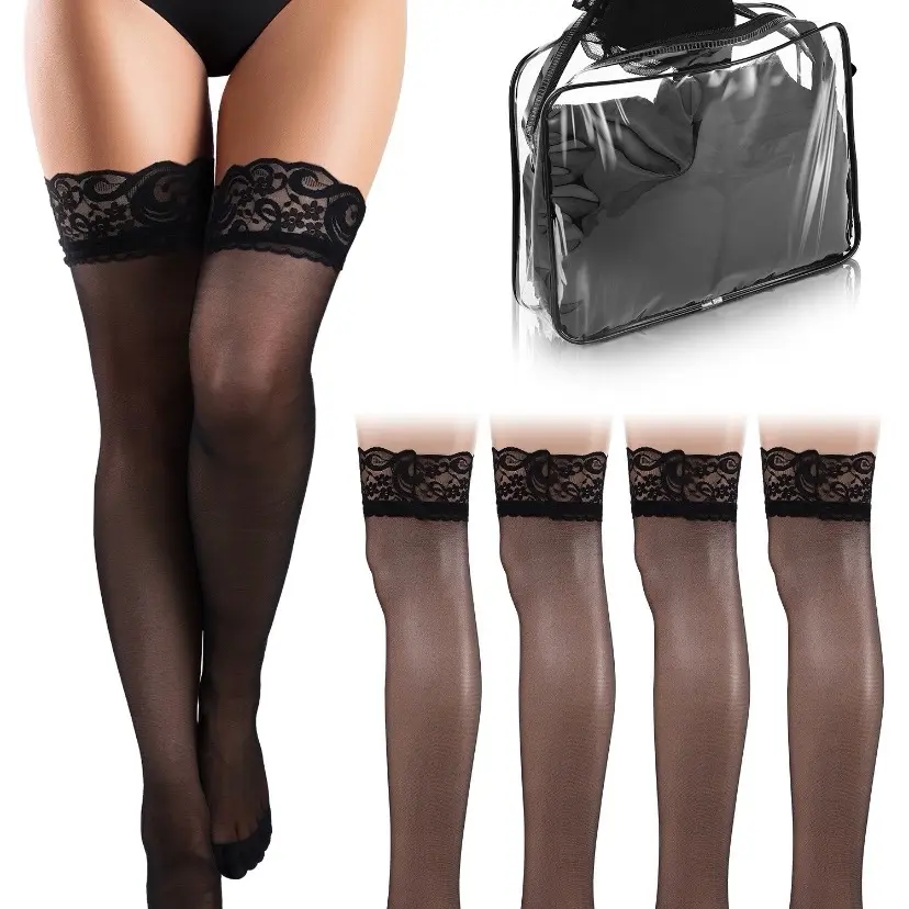 24 pairs of over-the-knee black stockings