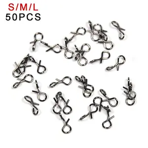 50pcs Stainless Steel Fly Fishing Snap Hooks Quick Change Connectors for Trout Salmon Bass - Sizes S M L - Durable Rustproof Easy to Use Fishing Accessories
