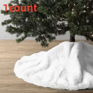 Christmas Tree Skirt Small Plush Design, Perfect for Pencil Trees Holiday Decor Home Decoration Event Bedroom Living Room Home Decor Ornaments