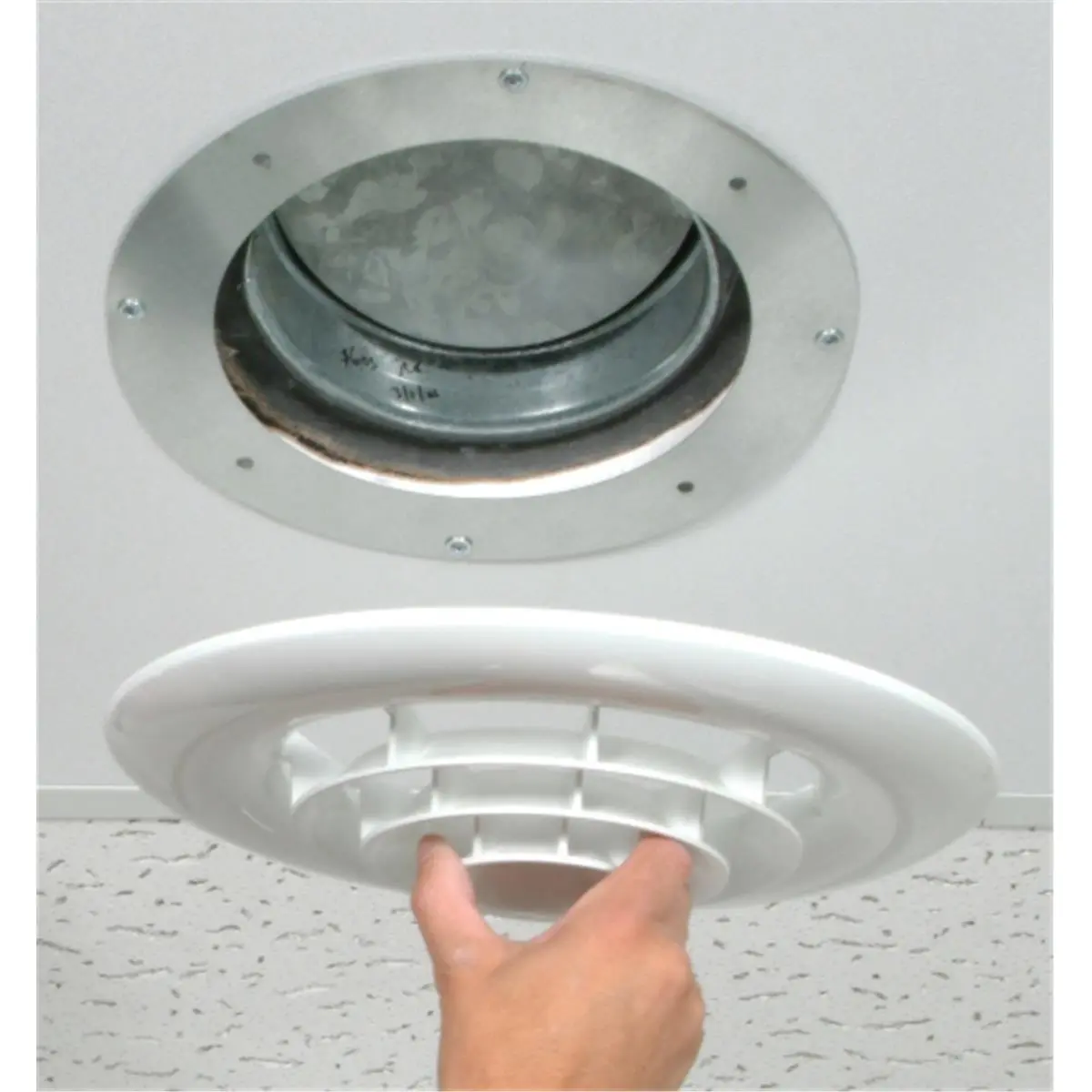 212 MAIN White Round Metal Magnetic Retrofit Kit - 12 in. Ceiling Diffuser, Quick Connect, Easy-to-Attach Indoor Home Improvement Lighting Accessory with Screw Anchors