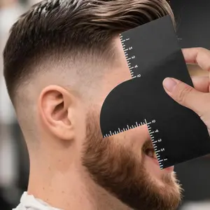 Enhancement Card for Barbers with Measurement Indicators, Reusable Hairline Shaping Tool and Color Spray Edge Line up Tool for Barber Accessories