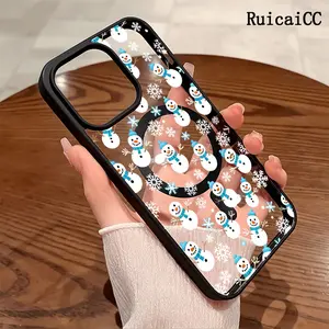 Premium Magnetic Phone Cases for iPhone11/12/13/14/15/16//17/Air/promax/Plus Snowman & Snowflake Symphony y2k cased MagSafe Ready, Anti-Fall, Springtok and Ultra-Thin Design | Perfect for Everyday Use Screen Protector Resistance