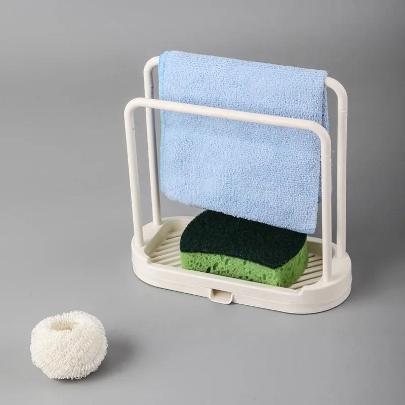 1PCS Detachable Kitchen Dishcloth Holder Rag Hanger Sink Sponge Holder Storage Rack Shelf For Bathroom Scrubber Brush Organizer