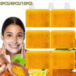 Natural Handmade Turmeric Kojic Soap Bar for Face & Body, Smooth-Skin Cleansing, Hyaluronic, Gentle Sensitive Skin Formula, Vegan Gift Set for All Skin Types, Kojic Acid Soaps