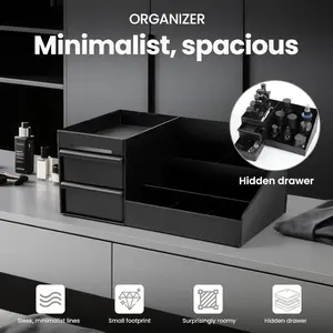 Men's Cologne Organizer, Bathroom Organizer Perfume Tray and Toothbrush Holder, Counter Storage Sink Accessories, Cosmetic Storage Box, Essential Organizing Solution