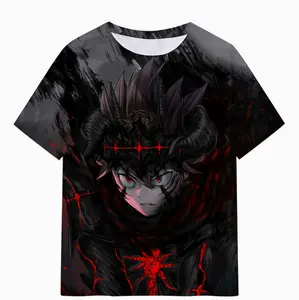 Anime Black Clover Short-Sleeve 3D-Print T-Shirt, Casual Short-Sleeve Top