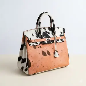 Signature Cowhide Handbag – Hair-On Hide Top-Handle