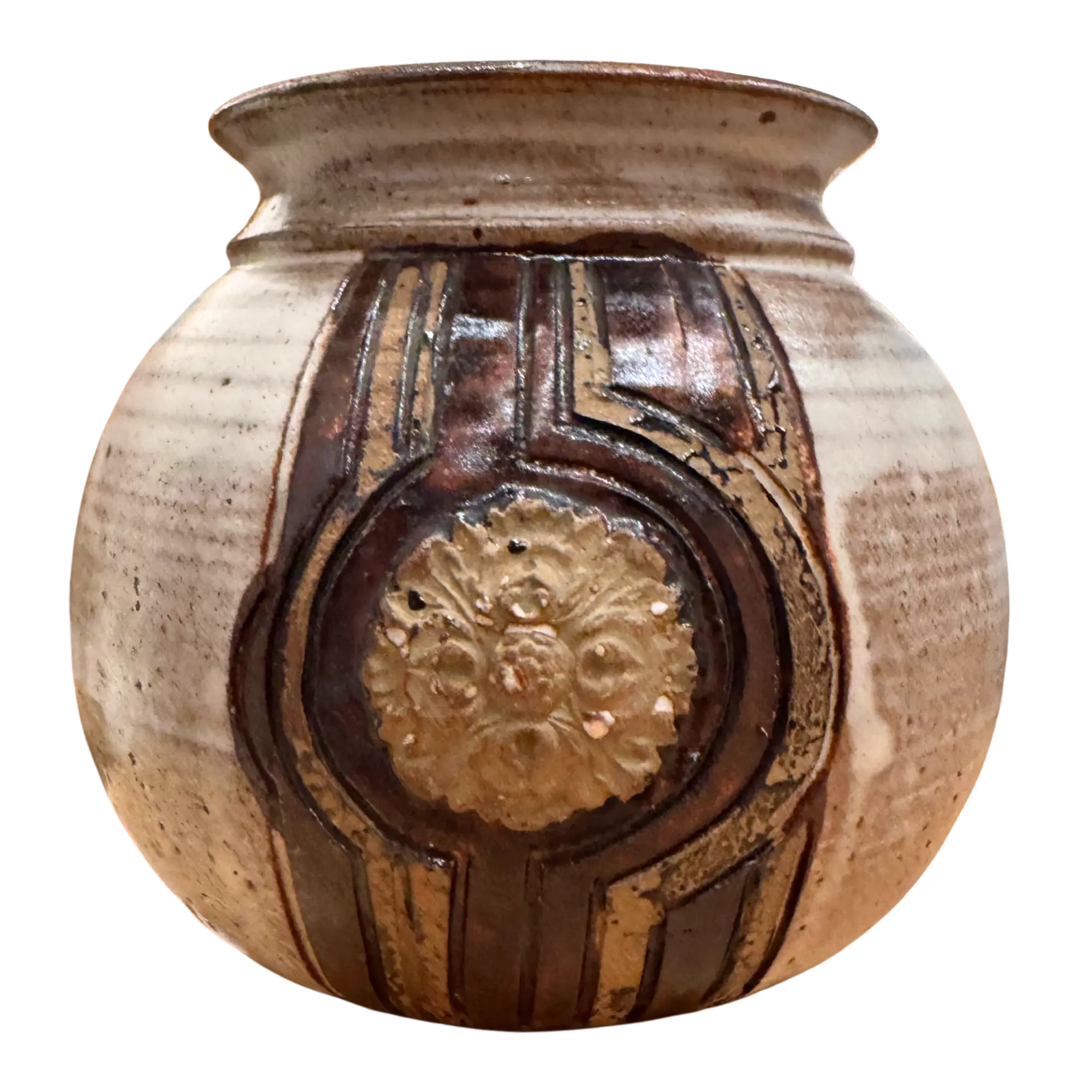 Relief Medallion Studio Ceramic Vessel