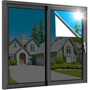 One Way Mirror Window Film - See Out Not In Daytime Privacy Tint, Heat Control & UV Protection Static Cling Glass Cover (23.6" / 17.5" x 78.7")