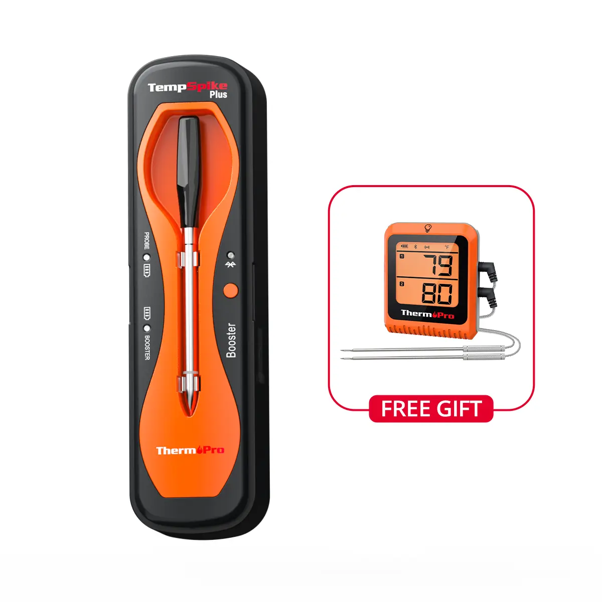 ThermoPro TempSpike Plus TP970 Wireless Meat Thermometer with Upgraded Probe, Bluetooth Cooking Thermometer for Kitchen, Outdoor Grill, Smoker, BBQ, Oven , Kitchenware, summerwins(TP970-g) ThermoPro TempSpike Plus TP970 Wireless Meat Thermometer with Upgraded Probe, Bluetooth Cooking Thermometer for Kitchen, Outdoor Grill, Smoker, BBQ, Oven , Kitchenware, summerwins(TP970-g)