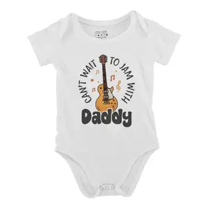 Funny baby babysuit Can't Wait to Play with Dad letter print baby short Sleeve Onesies Romper for Infant， Newborn Boys Girls Soft Casual Outfit ，outdoor baby bodysuits