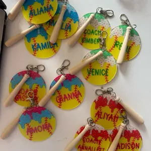 Custom Sport Team Keychains - Personalized baseball/ softball/ soccer  Keychains with names
