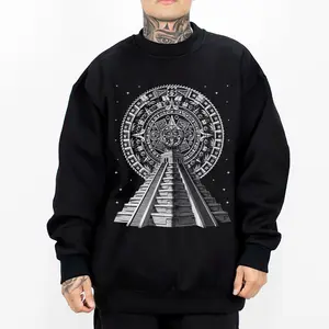 Chicano Clothing Aztec Mexican Clothes Chicana Lowrider Clothes Oversized Graphic Tee Medium Heavy Sweatshirt Hoodie for Men & Women Aztec Warrior Style A5103 Unisex Fit