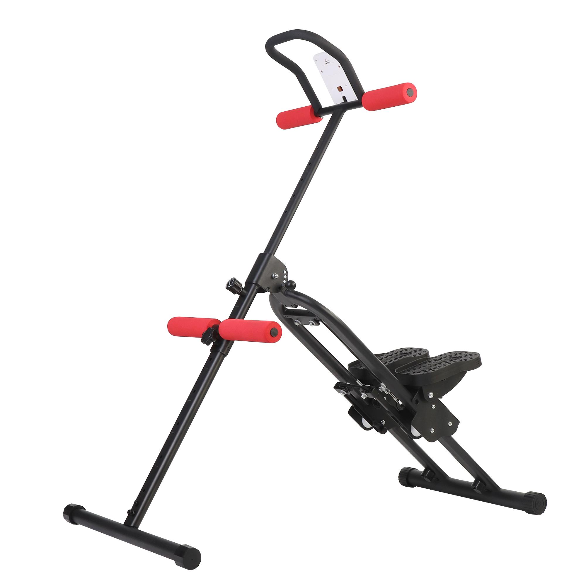 Multi-functional step machine (with handle), expandable leg, core and buttock exerciser, can be used for crunches and stepping