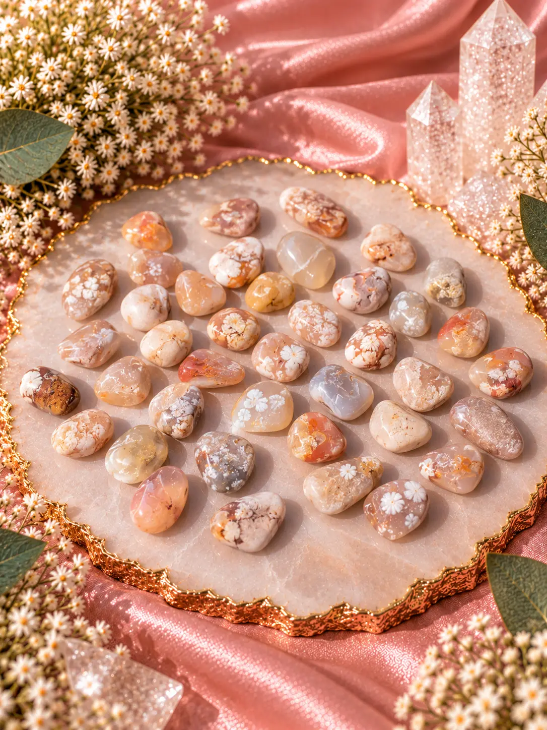Flower Agate Tumble