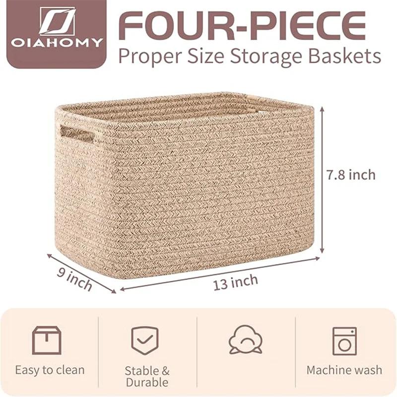 OIAHOMY 4 Pack Storage Baskets