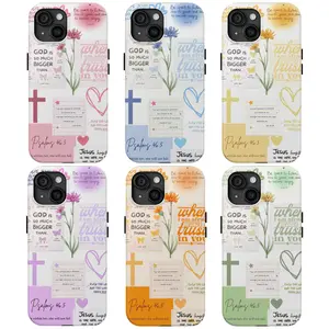 Floral Christian Phone Case with Psalms 46:5 and Job 22:28 – Bible Verse Phone Cover for iPhone 17 Pro Max 16 15 14 13 12 11 & SS Galaxy S25 S24 S23 S22 S21 – Inspirational iPhone Case with Biblical Quotes & God Jesus Cross