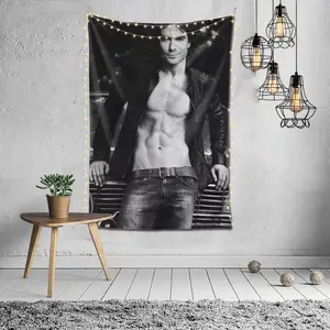 Ian Somerhalder Wall Hanging Flag Tapestry, for Party Bedroom Living Room Home and Outdoor Garden Patio & University Dorm Decor Gift