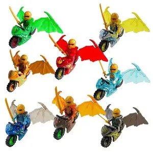 Flying ninja riding suit doll with wings building block toy Assemblable toys, mini characters, children's toys, birthday gifts.