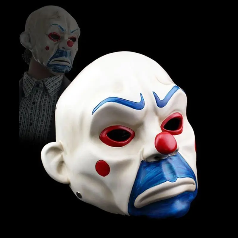 2026 High Quality Resin Mask Collect Halloween Joker Robber Mask Adult Clown Dark Knight Scary Masquerade Party Cosplay Costume
