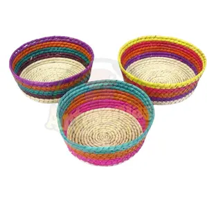 Colorful Baskets Made From Palm Sold By 6 Pack or 12 Pack Canasto de Color Hecho de Palma Decor Organiser Nature