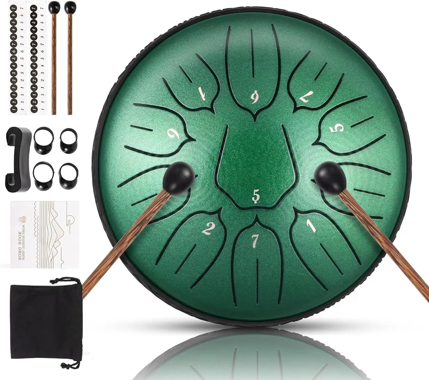 Steel Tongue Drum: 11 Note, 6-Inch D-Key Tank Drum, Handpan Drum, Panda Drum Percussion Instrument for Meditation, Entertainment, Musical Education, Concerts, Mind Healing, and Yoga