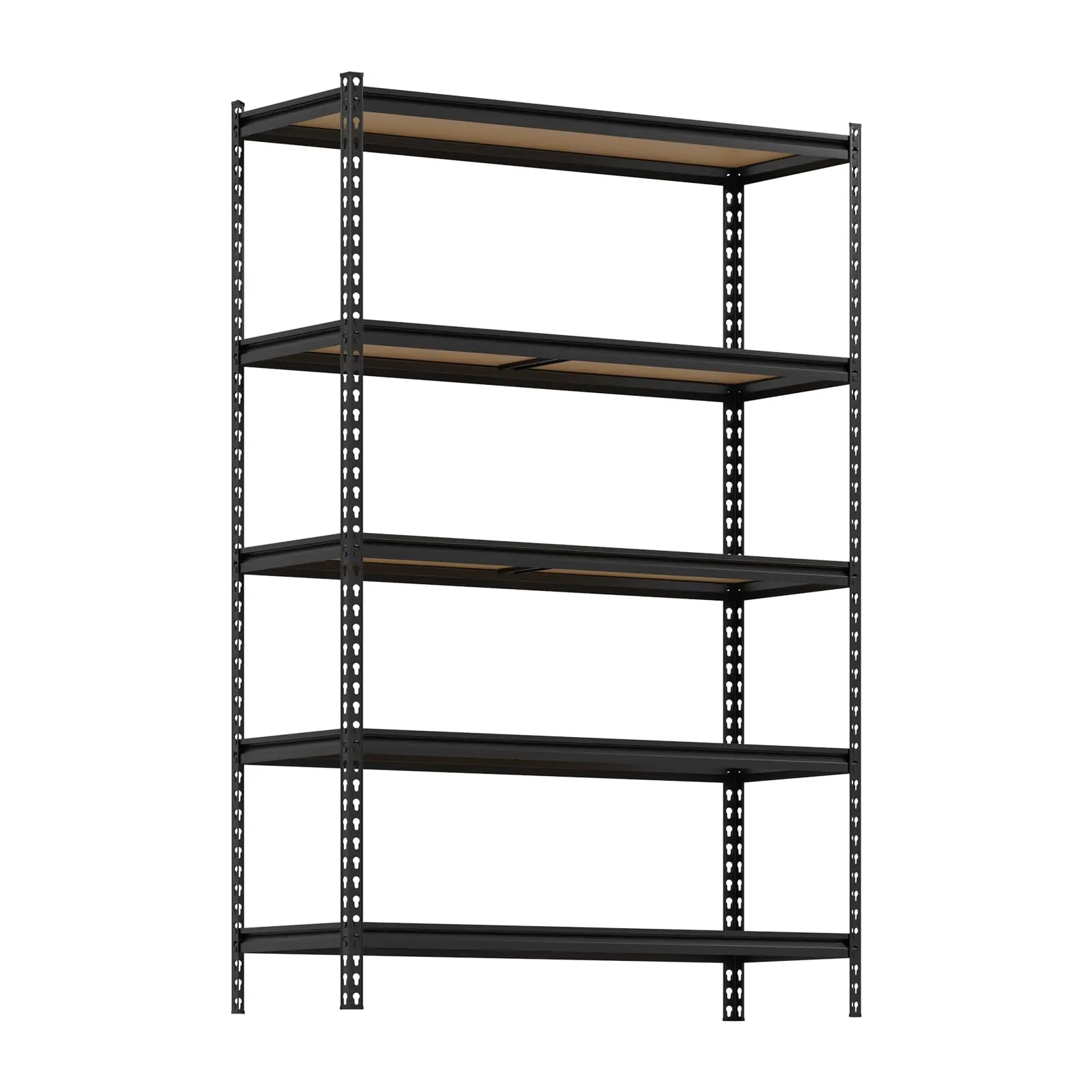 GARVEE 5-Tier Storage Shelves, Heavy Duty Metal Shelving Unit, Adjustable Garage Storage Shelving Utility Rack for Warehouse Pantry Kitchen Basement Laundry, Black, 48" L x 18" W x 73" H