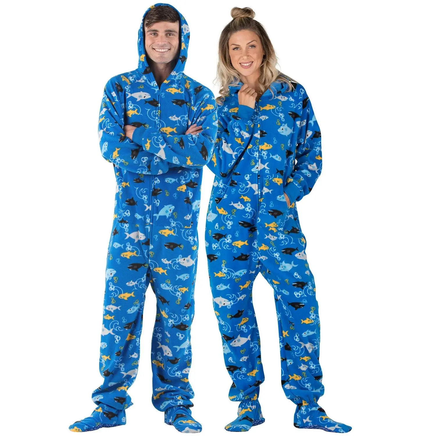 Shark Frenzy Adult Hoodie Fleece Onesie