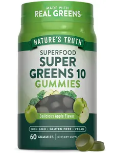 Super Greens Gummies - 60 Count - Made With Real Greens - Apple Flavor