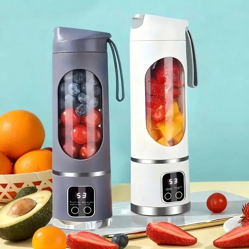 Multifunctional Juicer Cups - Ultimate Portable Mini Blender, USB Rechargeable Compact Personal Juicer (White & Purple) with USB Port, LED Display, Multi-Mode, Leak-Proof Design for Smoothies, Shakes, Baby Food, Ideal for Travel, Gym Use, Portable Juicer